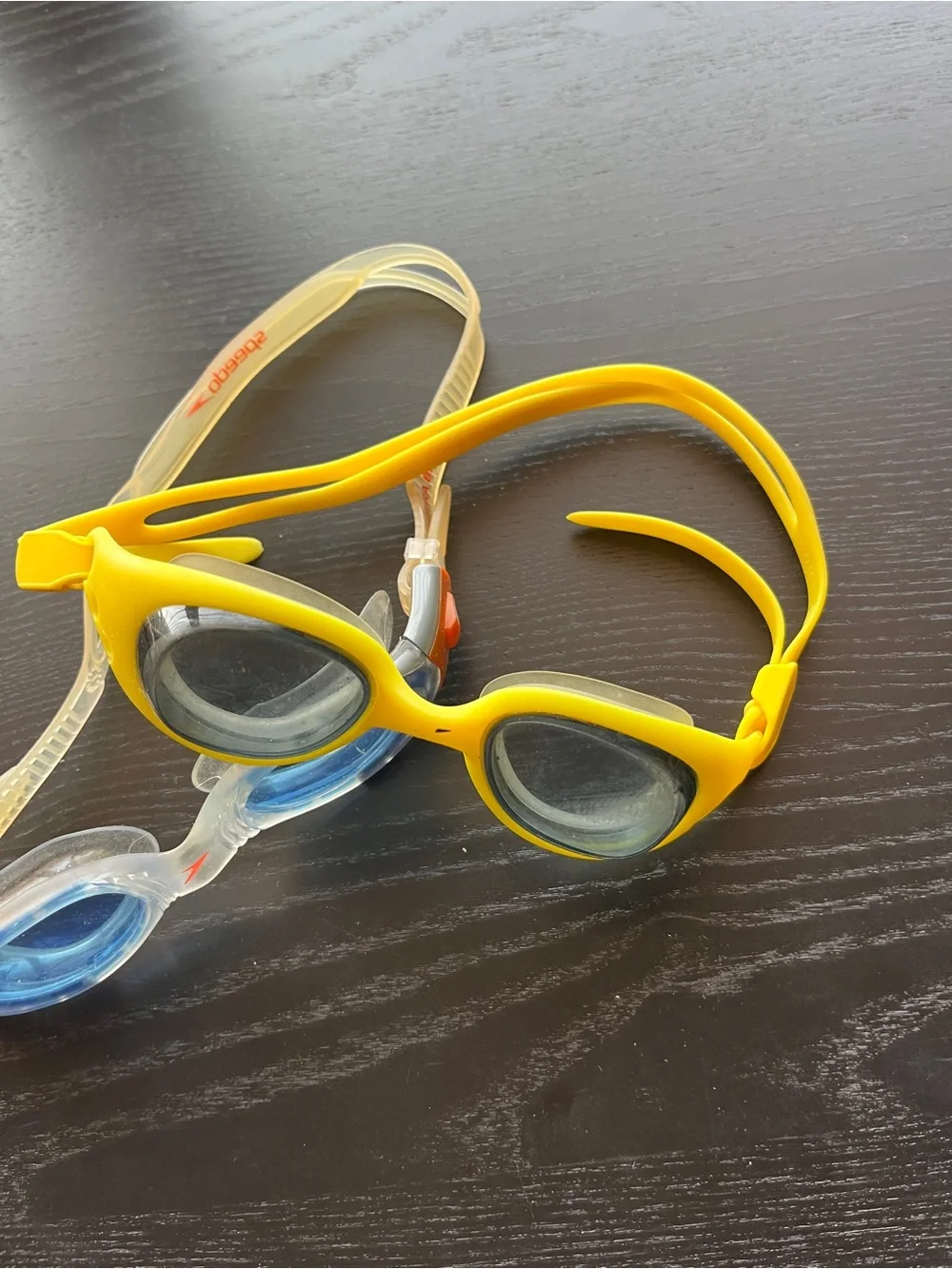 Speedo Swim Goggles Lot Clear Blue Biofuse & Bright Yellow Youth Adult 6.5